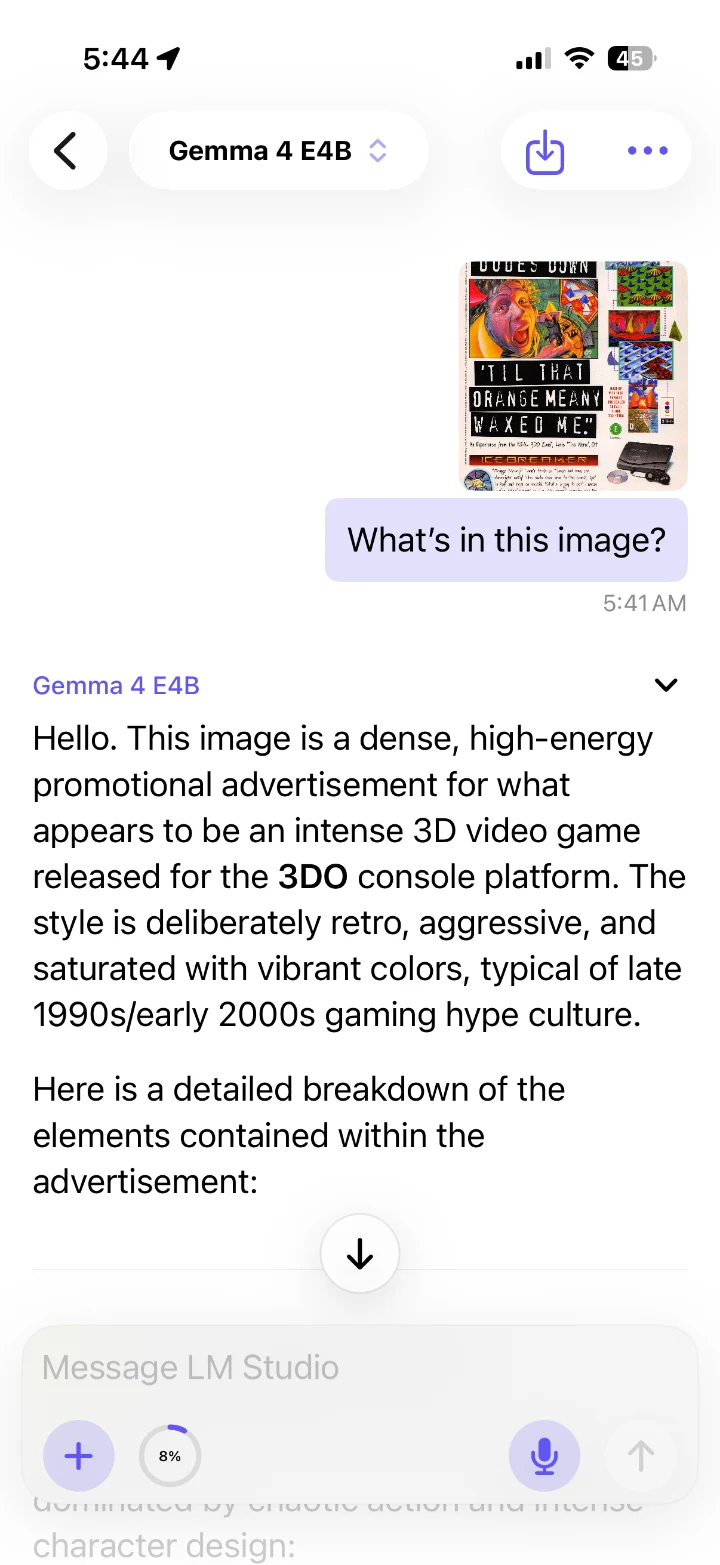 Assistant reply about an attached image